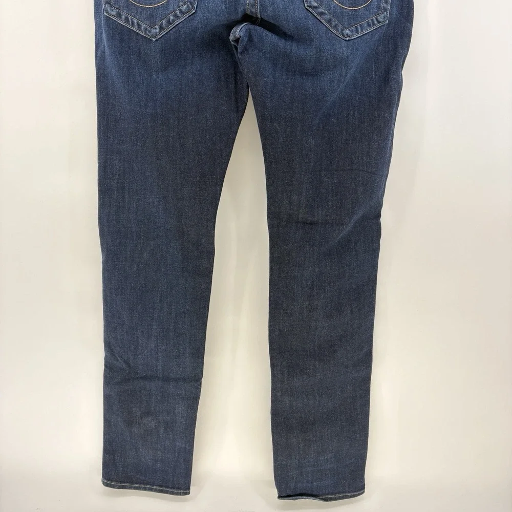 True Religion Rocco Relaxed Skinny Jeans Mens 36x33 Dark Wash Stretch USA Made